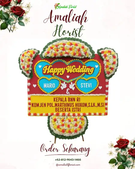 Papan Bunga Pernikahan Jeruk